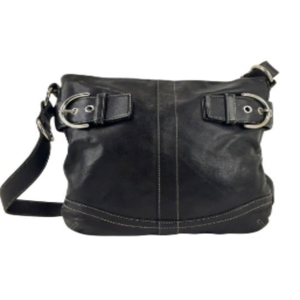 COACH BLACK LEATHER TOTE G05Q-1452